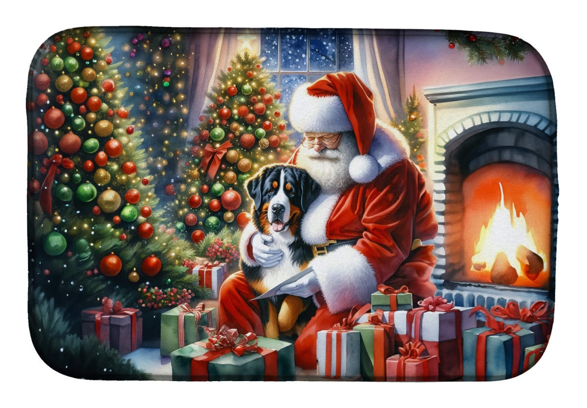 Picture of Carolines Treasures DAC4122DDM 21 x 14 in. Unisex Greater Swiss Mountain Dog & Santa Claus Dish Drying Mat