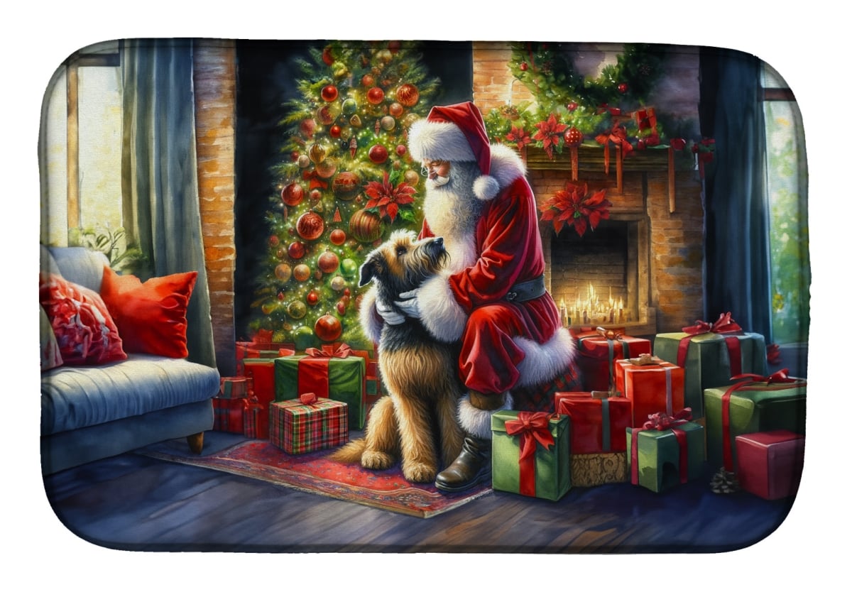 Picture of Carolines Treasures DAC4127DDM 21 x 14 in. Unisex Irish Wolfhound & Santa Claus Dish Drying Mat
