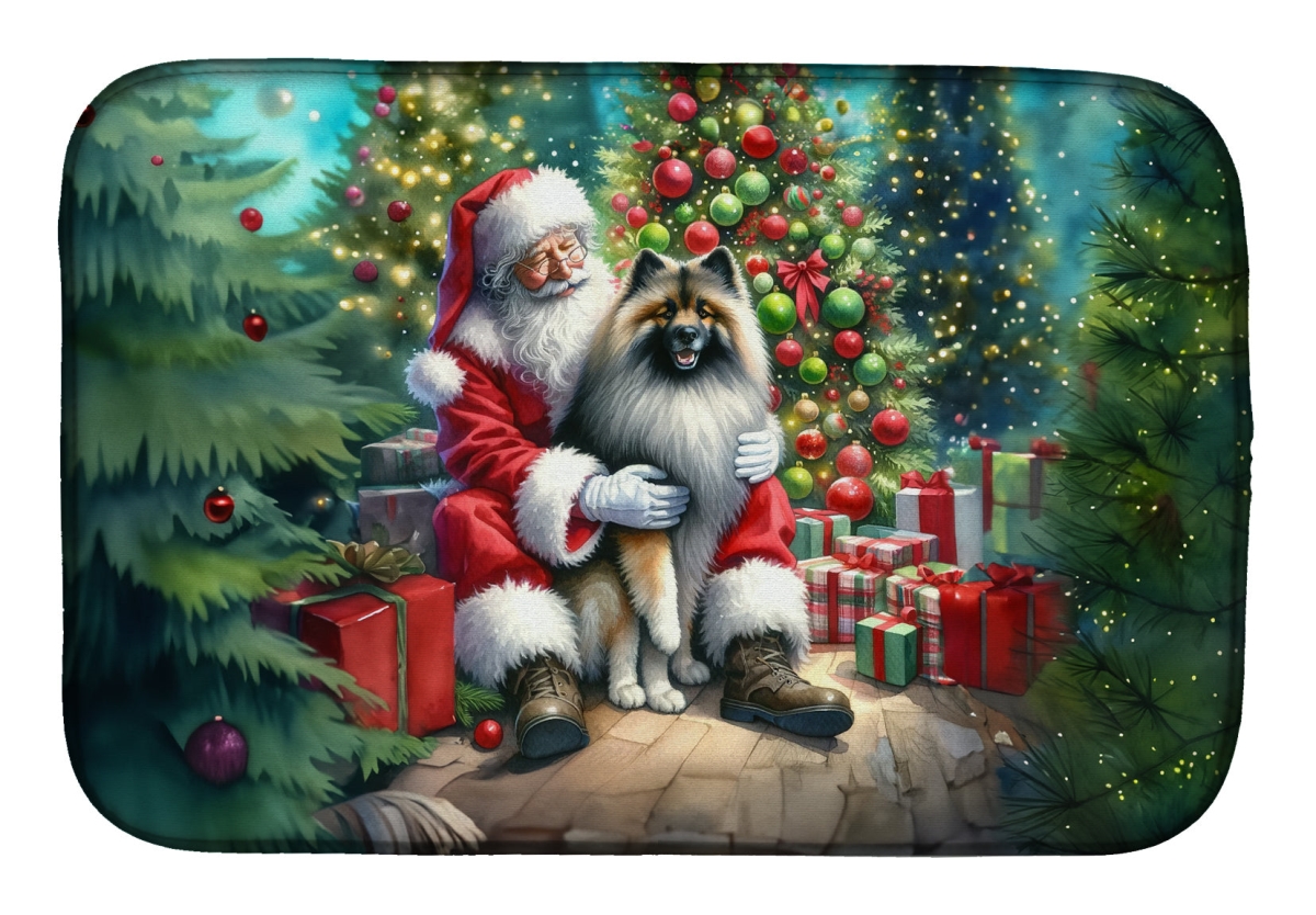 Picture of Carolines Treasures DAC4131DDM 21 x 14 in.  Keeshond &amp; Santa Claus Dish Drying Mat