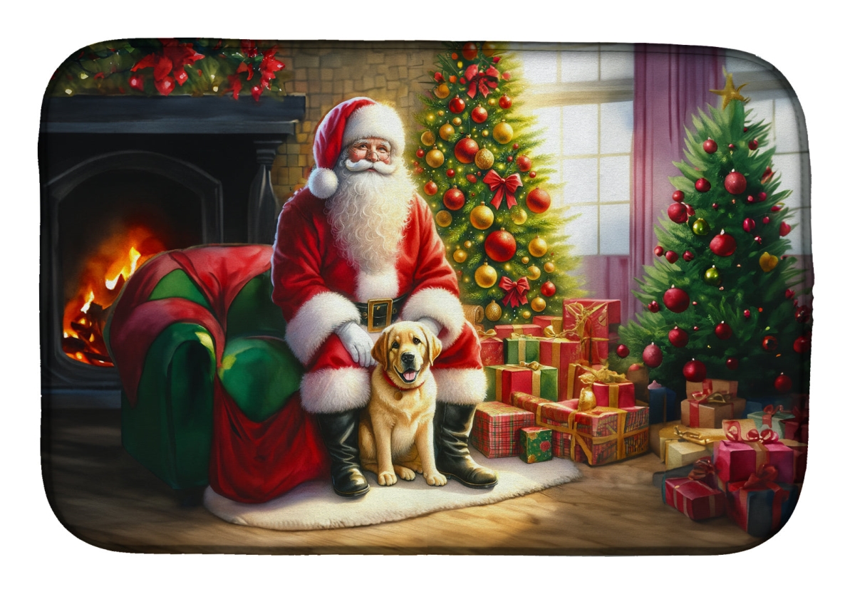 Picture of Carolines Treasures DAC4134DDM 21 x 14 in. Unisex Labrador Retriever & Santa Claus Dish Drying Mat