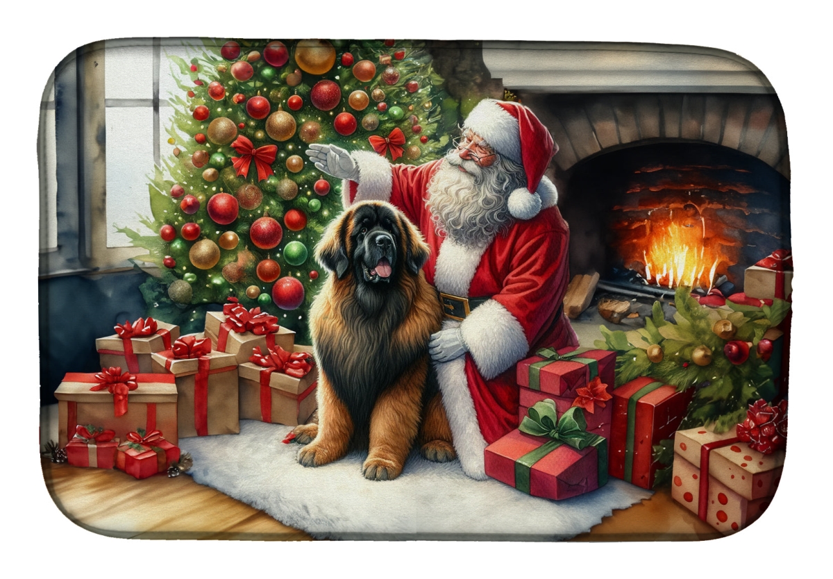 Picture of Carolines Treasures DAC4137DDM 21 x 14 in.  Leonberger &amp; Santa Claus Dish Drying Mat