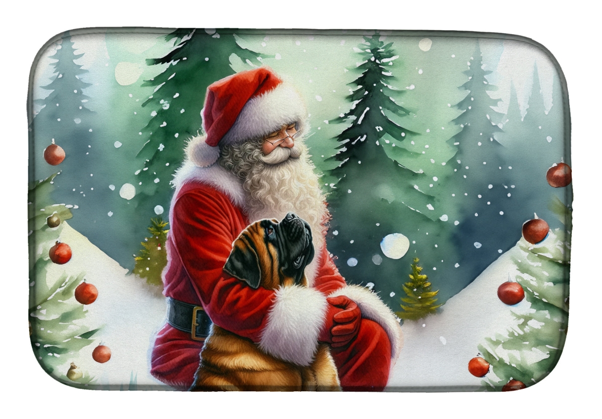 Picture of Carolines Treasures DAC4141DDM 21 x 14 in.  Mastiff &amp; Santa Claus Dish Drying Mat