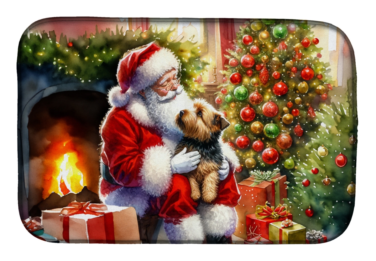 Picture of Carolines Treasures DAC4144DDM 21 x 14 in. Unisex Norfolk Terrier & Santa Claus Dish Drying Mat