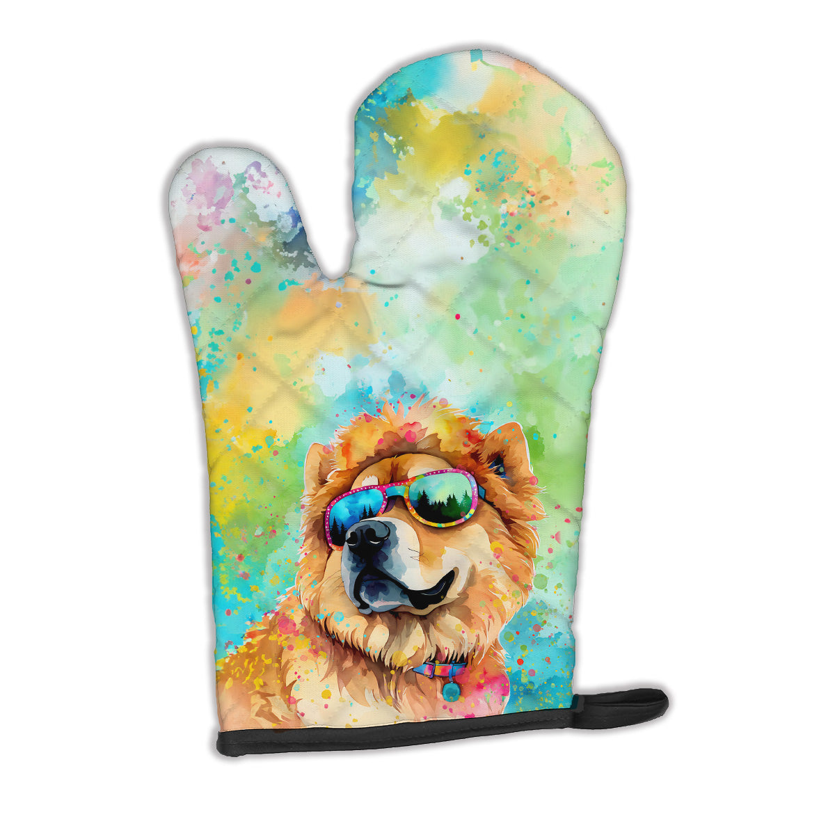 12 x 8.5 in. Unisex Chow Chow Hippie Dawg Polyester Oven Mitt