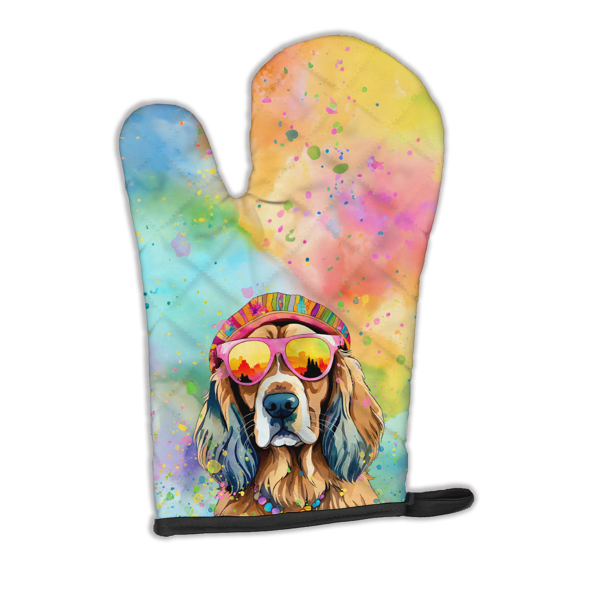 12 x 8.5 in. Unisex Cocker Spaniel Hippie Dawg Polyester Oven Mitt