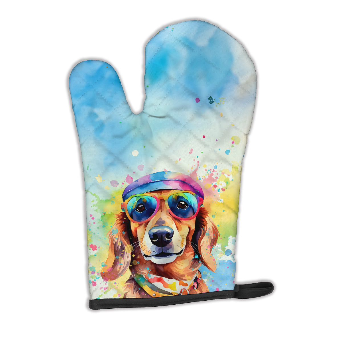 12 x 8.5 in. Unisex Dachshund Hippie Dawg Polyester Oven Mitt