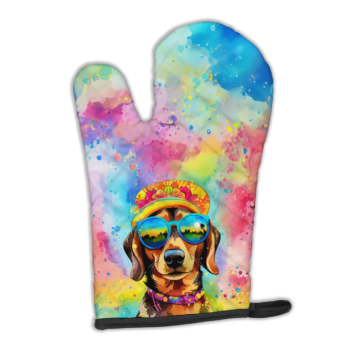 12 x 8.5 in. Unisex Dachshund Hippie Dawg Polyester Oven Mitt