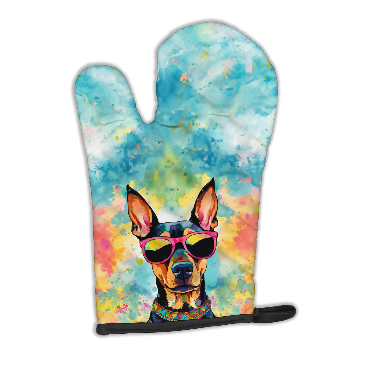 12 x 8.5 in. Unisex Doberman Pinscher Hippie Dawg Polyester Oven Mitt