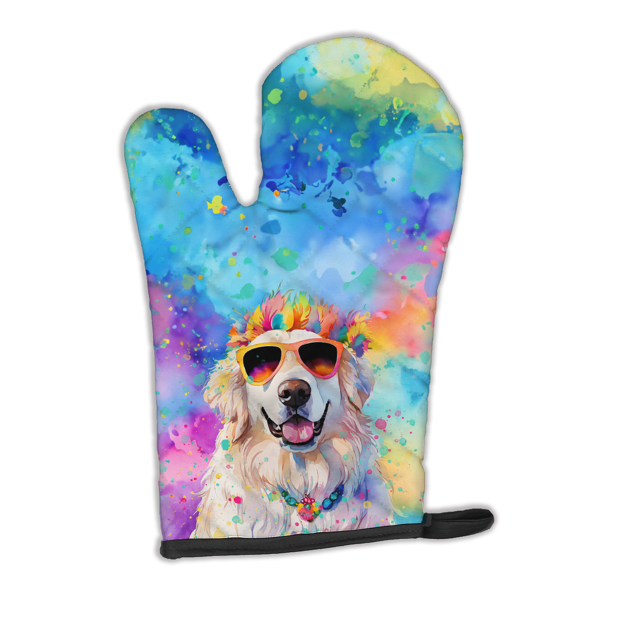 12 x 8.5 in. Unisex Great Pyrenees Hippie Dawg Polyester Oven Mitt