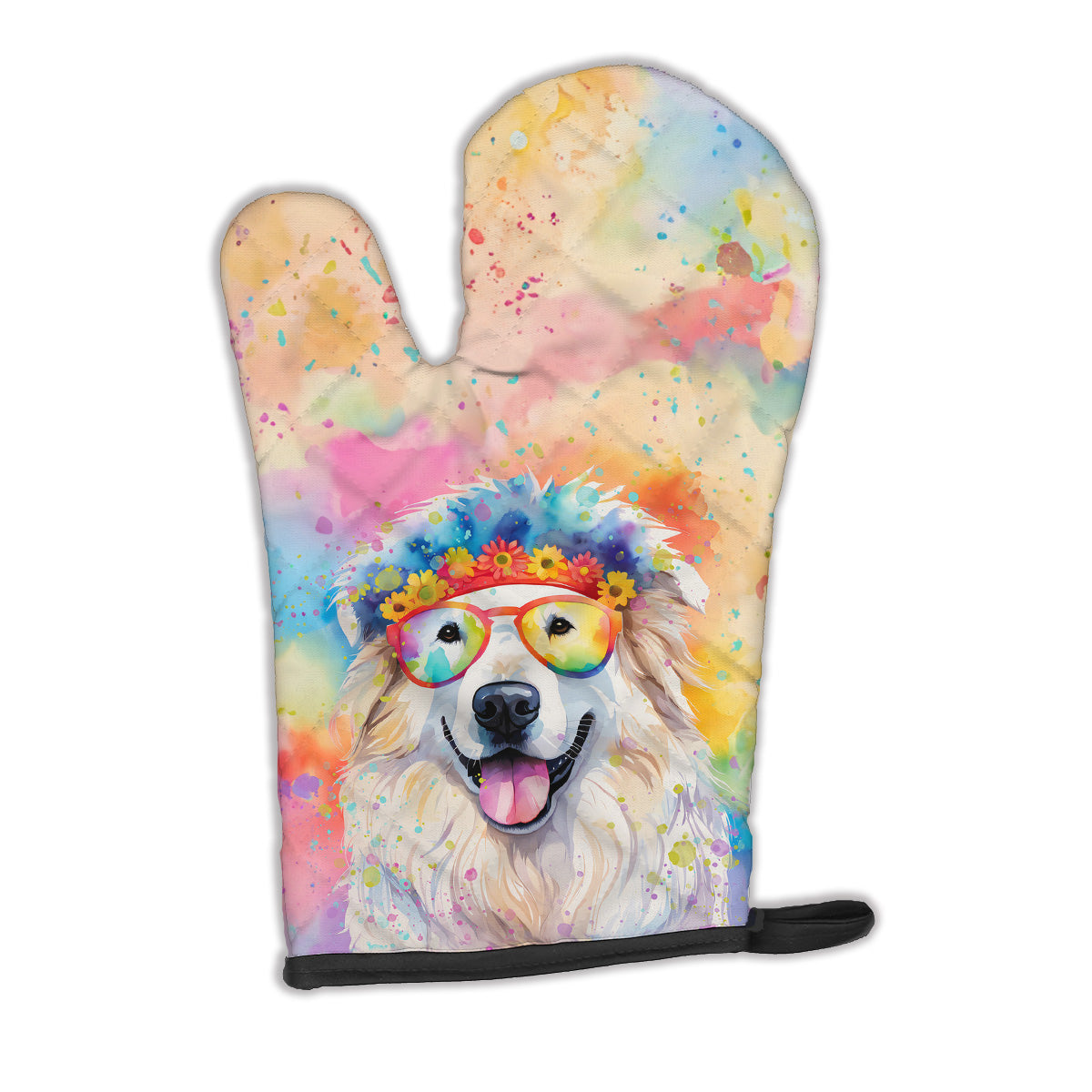 12 x 8.5 in. Unisex Great Pyrenees Hippie Dawg Polyester Oven Mitt