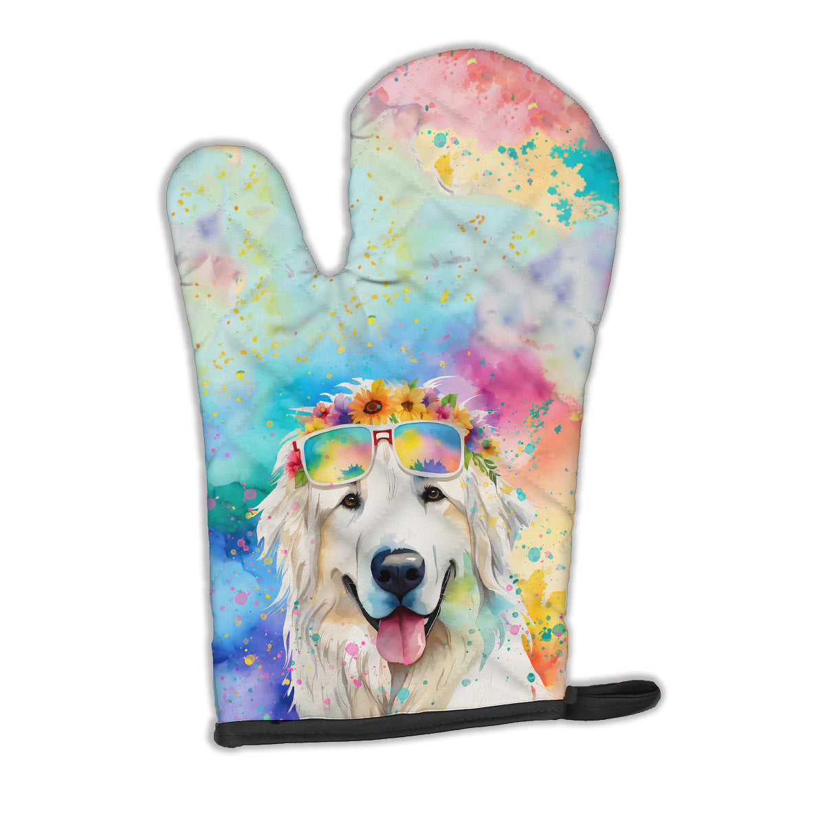 12 x 8.5 in. Unisex Great Pyrenees Hippie Dawg Polyester Oven Mitt