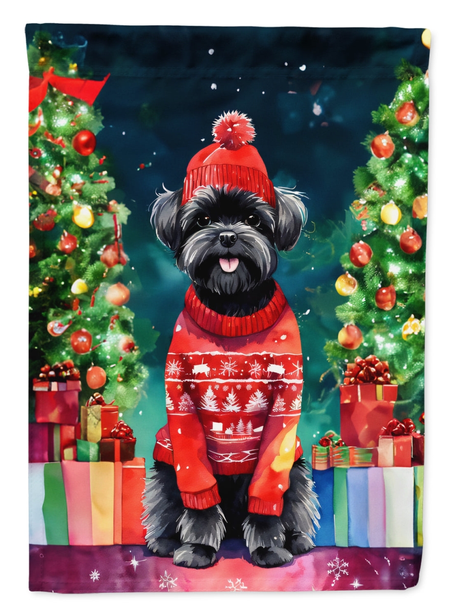 DAC3321CHF 40 x 28 in. Affenpinscher Christmas Polyester House Flag