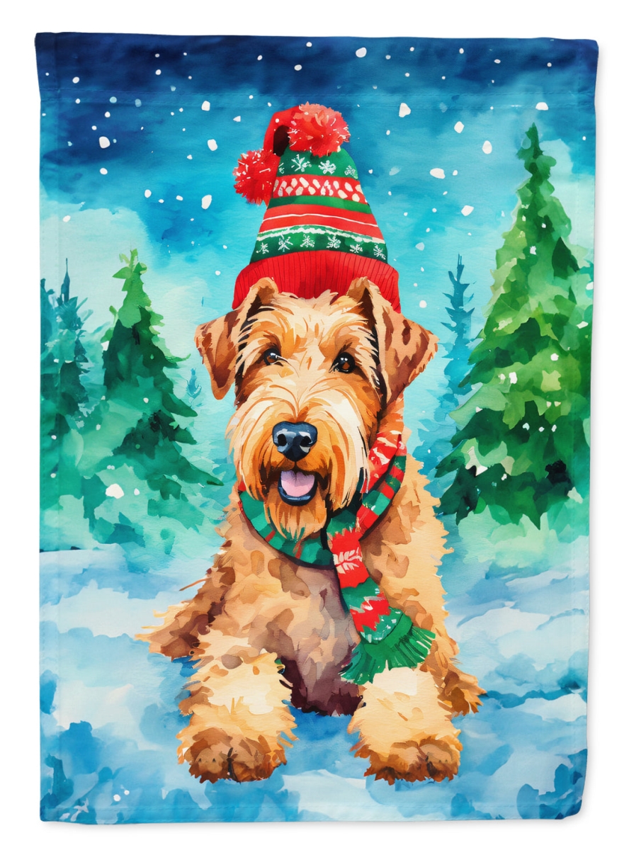 DAC3325CHF 40 x 28 in. Airedale Terrier Christmas Polyester House Flag