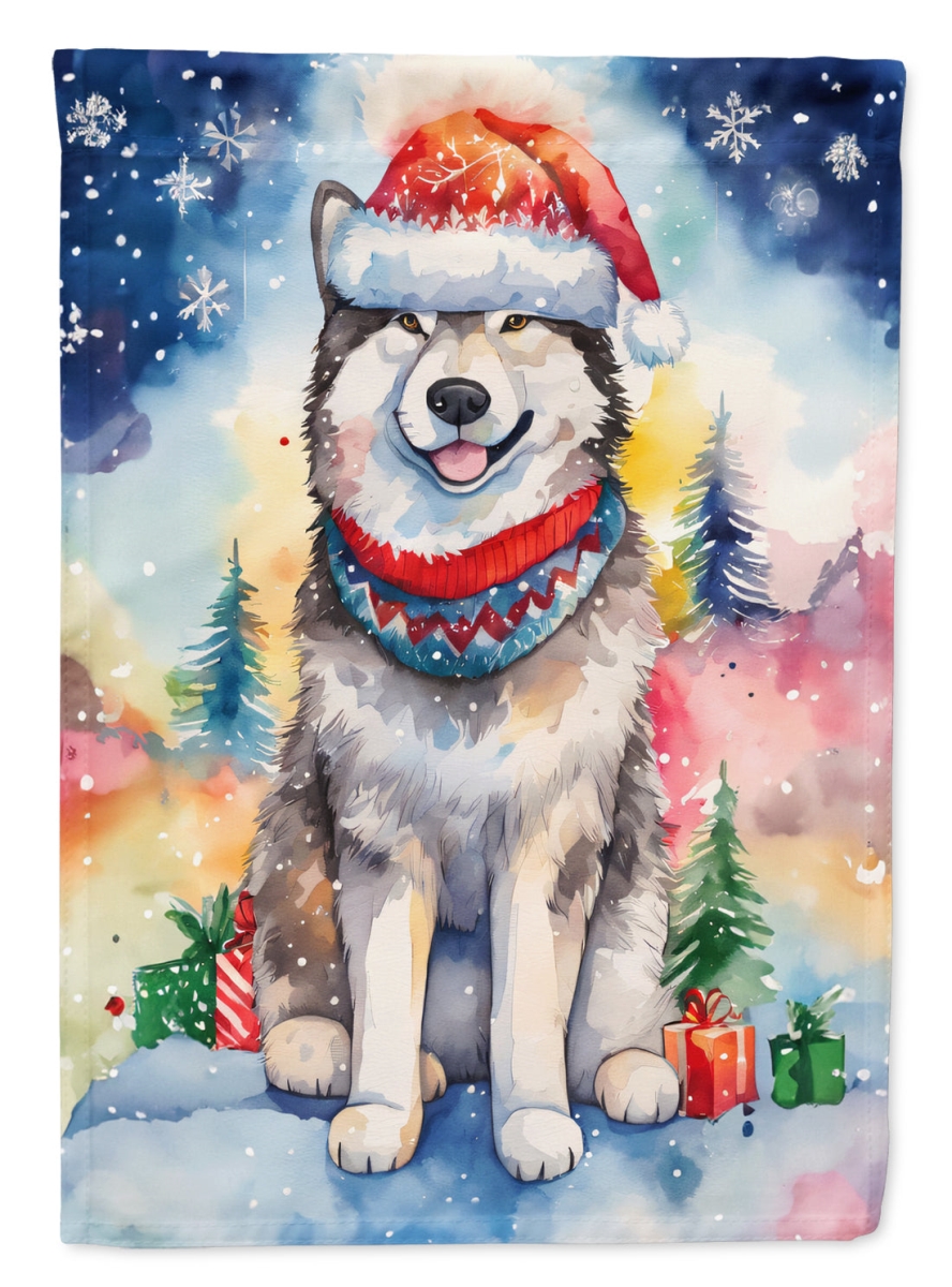 DAC3327CHF 40 x 28 in. Alaskan Malamute Christmas Polyester House Flag