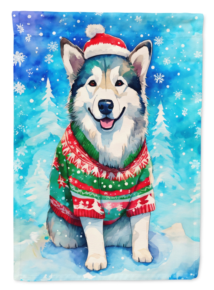 DAC3328CHF 40 x 28 in. Alaskan Malamute Christmas Polyester House Flag