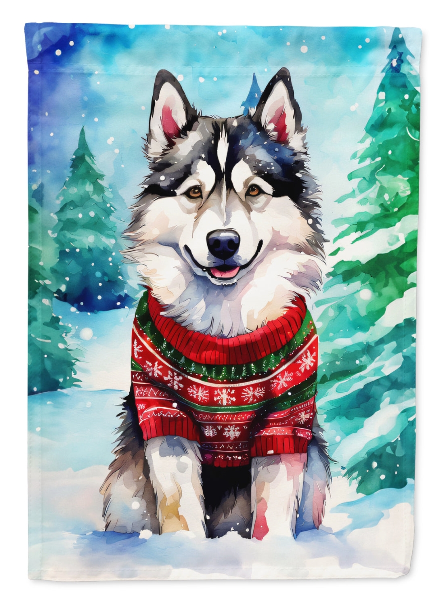 DAC3329CHF 40 x 28 in. Alaskan Malamute Christmas Polyester House Flag