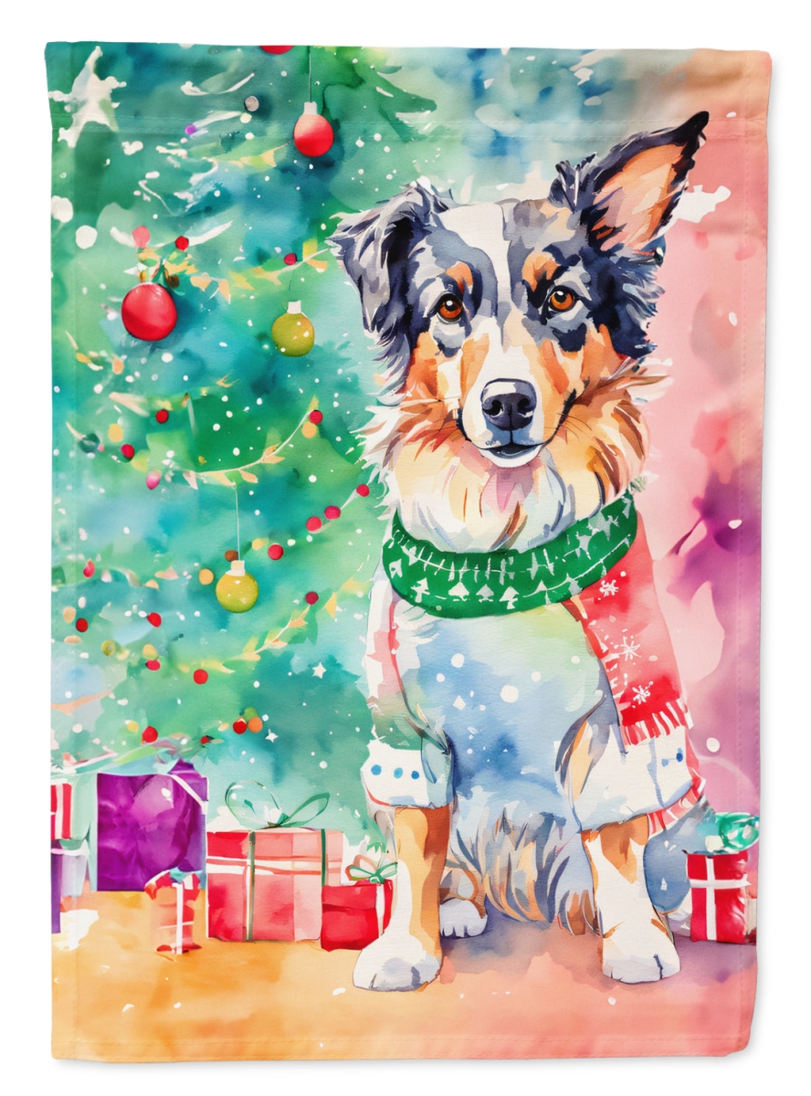 40 x 28 in. Unisex Australian Shepherd Christmas Polyester House Flag