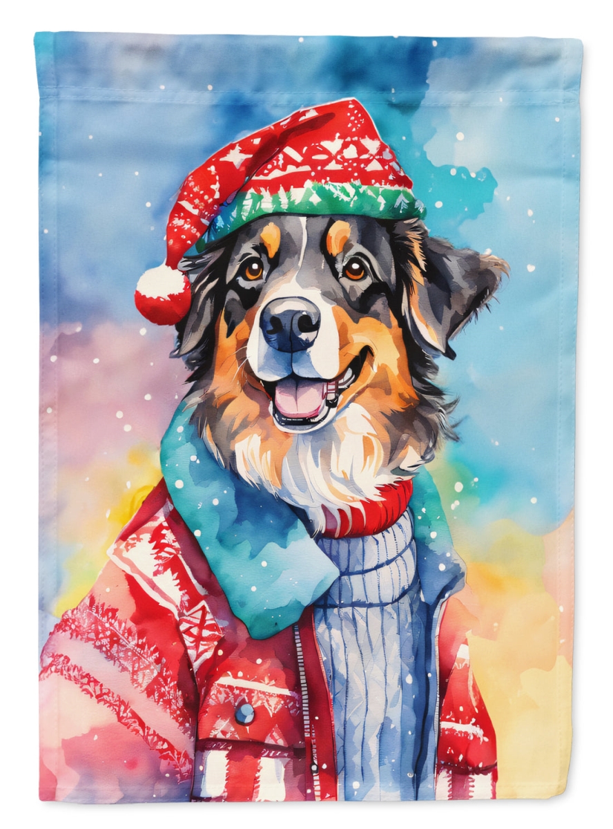 DAC3340CHF 40 x 28 in. Australian Shepherd Christmas Polyester House Flag