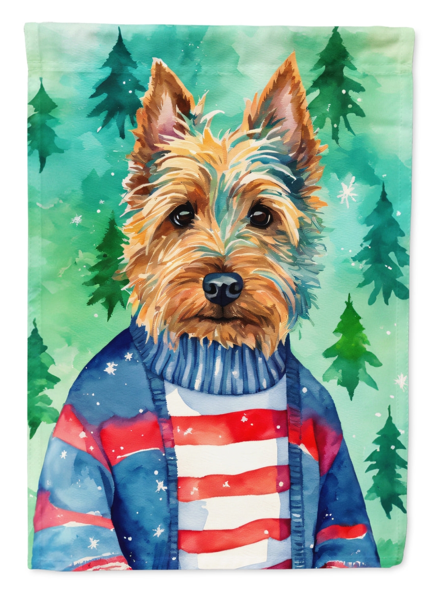 DAC3342CHF 40 x 28 in. Australian Terrier Christmas Polyester House Flag