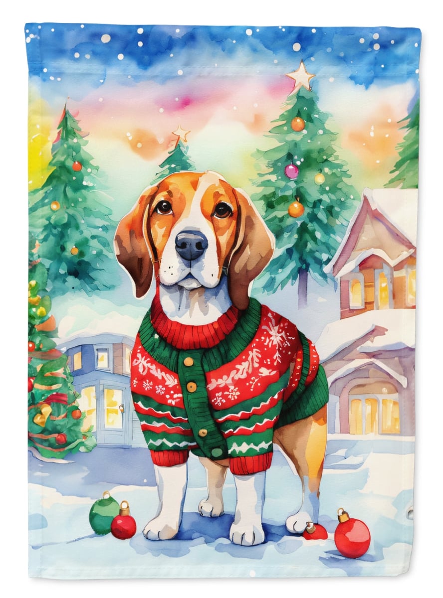DAC3351CHF 40 x 28 in. Beagle Christmas Polyester House Flag
