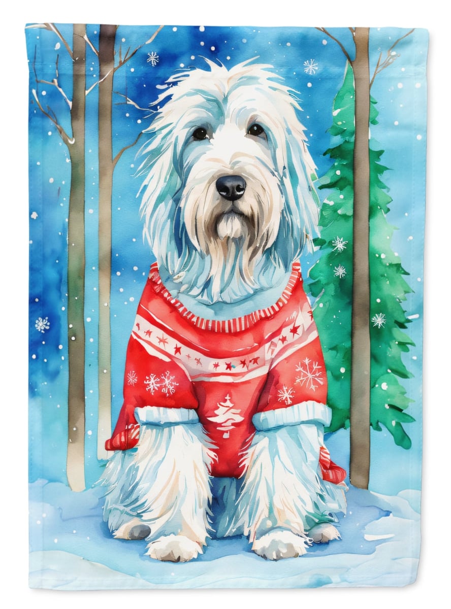 DAC3353CHF 40 x 28 in. Bearded Collie Christmas Polyester House Flag