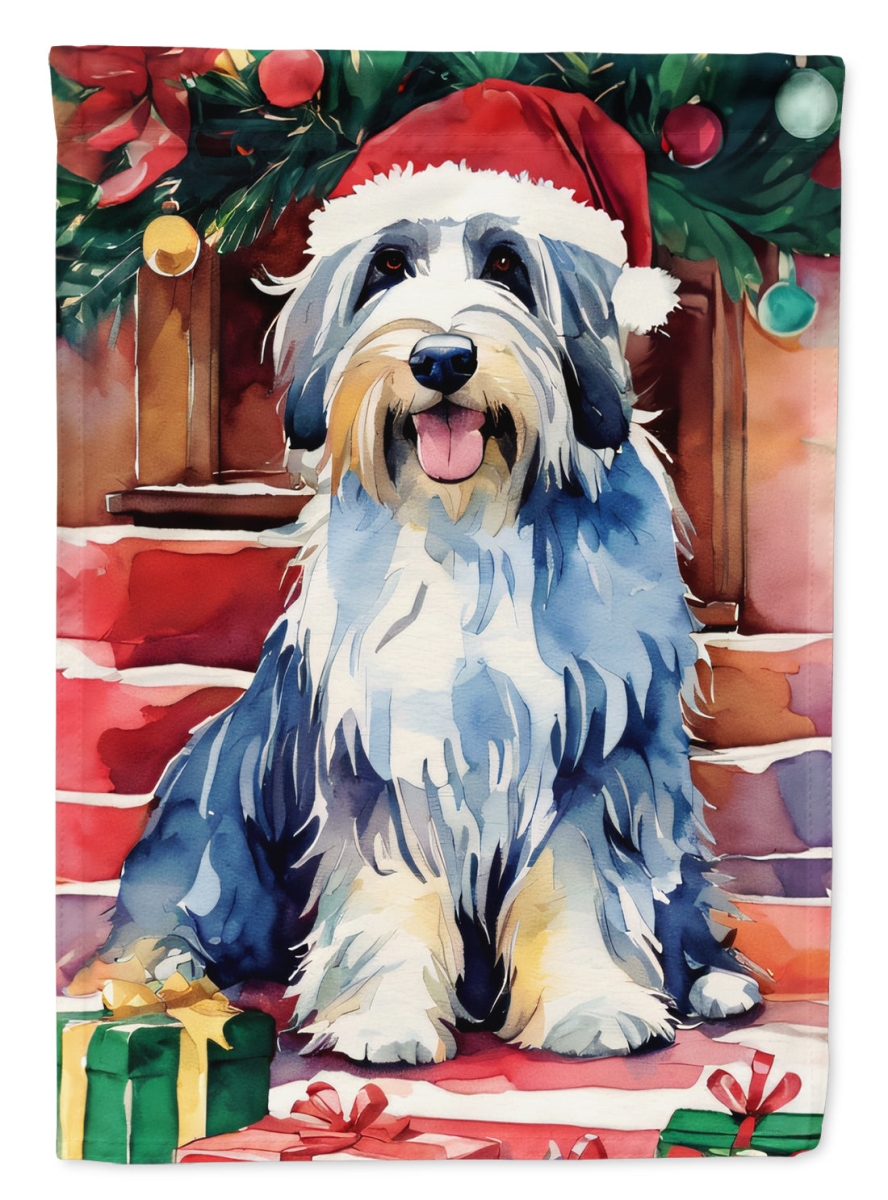 40 x 28 in. Unisex Bearded Collie Christmas Polyester House Flag