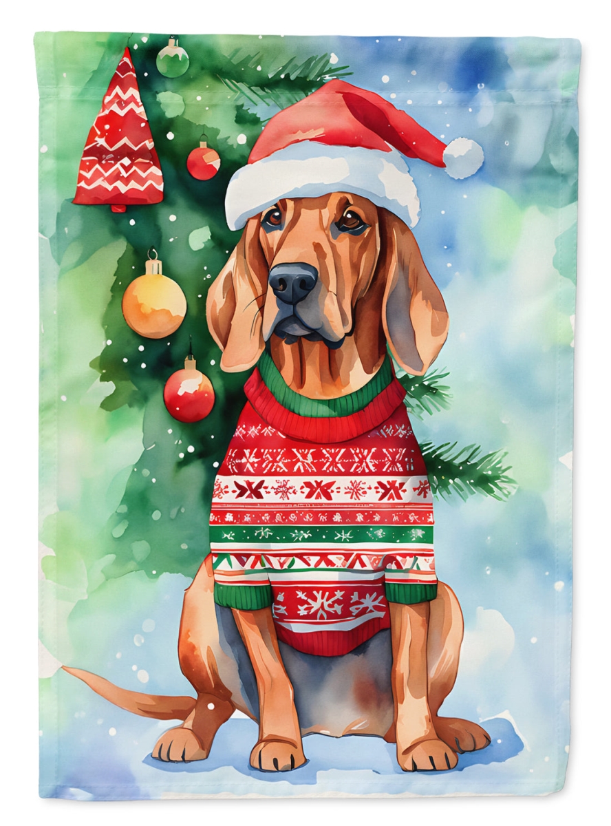 DAC3602CHF 40 x 28 in. Redbone Coonhound Christmas Polyester House Flag