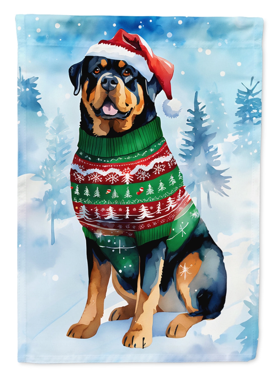 DAC3608CHF 40 x 28 in. Rottweiler Christmas Polyester House Flag