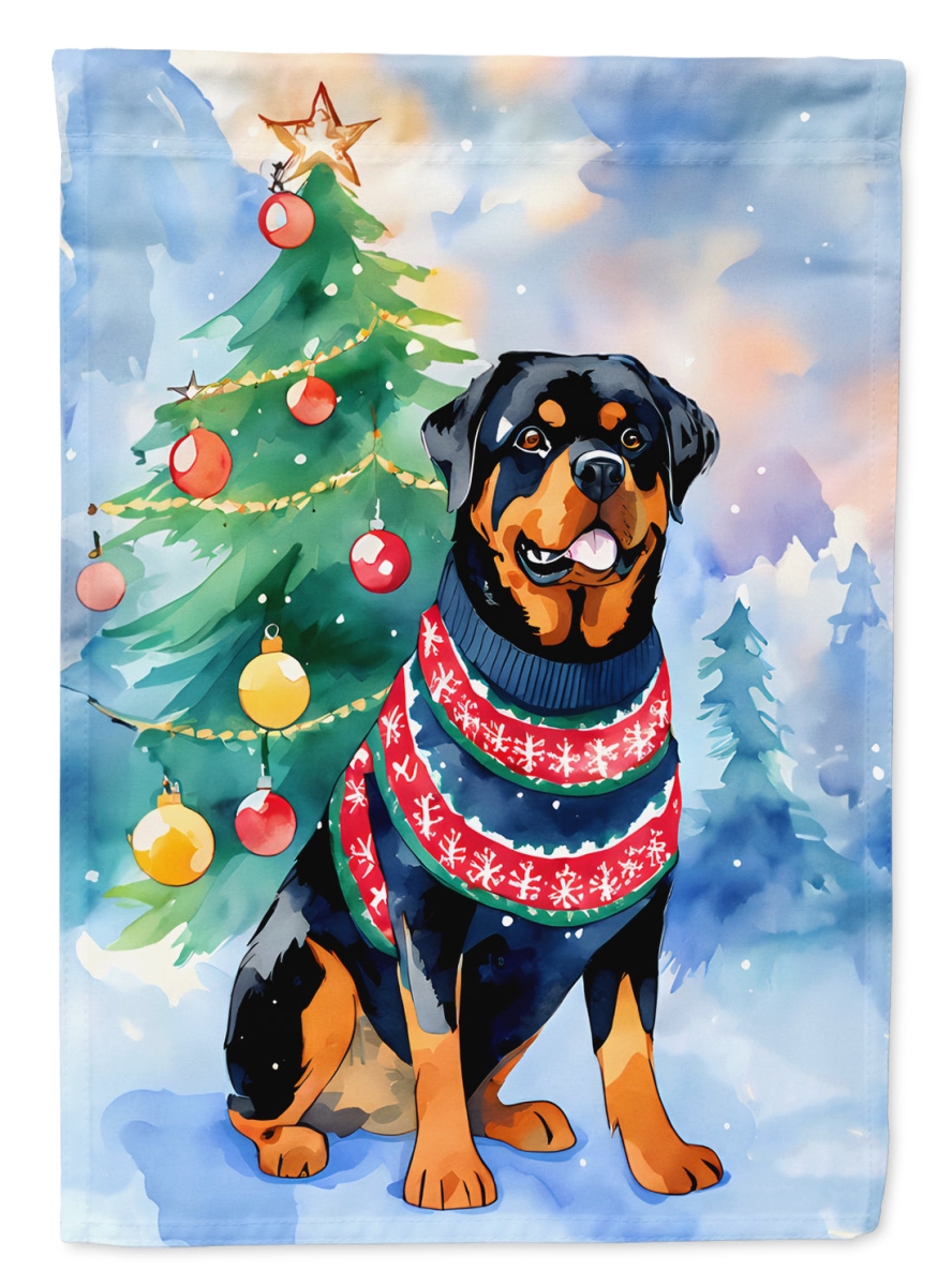DAC3609CHF 40 x 28 in. Rottweiler Christmas Polyester House Flag