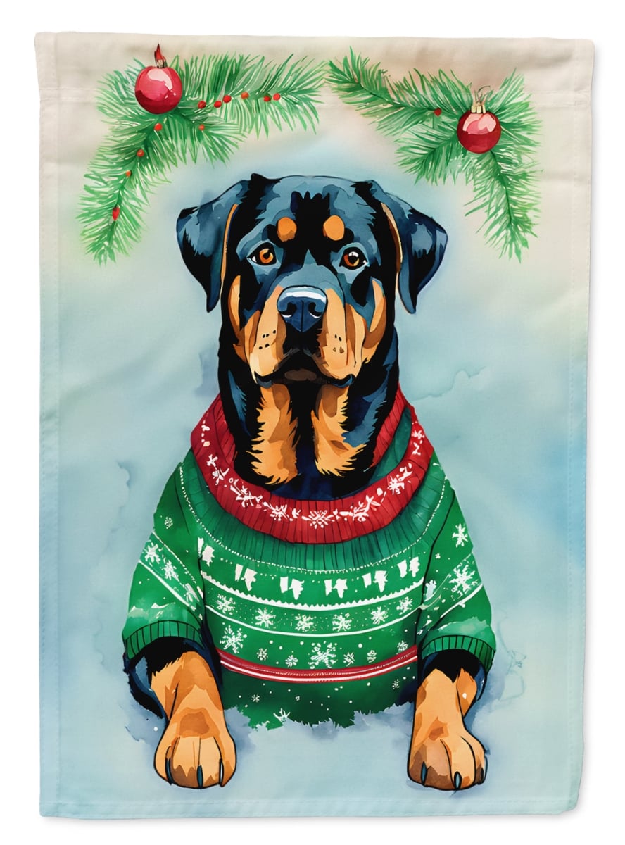 DAC3610CHF 40 x 28 in. Rottweiler Christmas Polyester House Flag