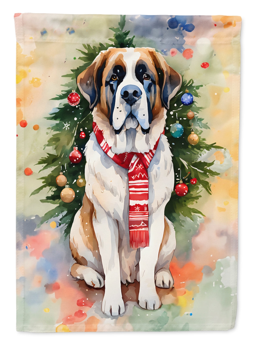 40 x 28 in. Unisex Saint Bernard Christmas Polyester House Flag