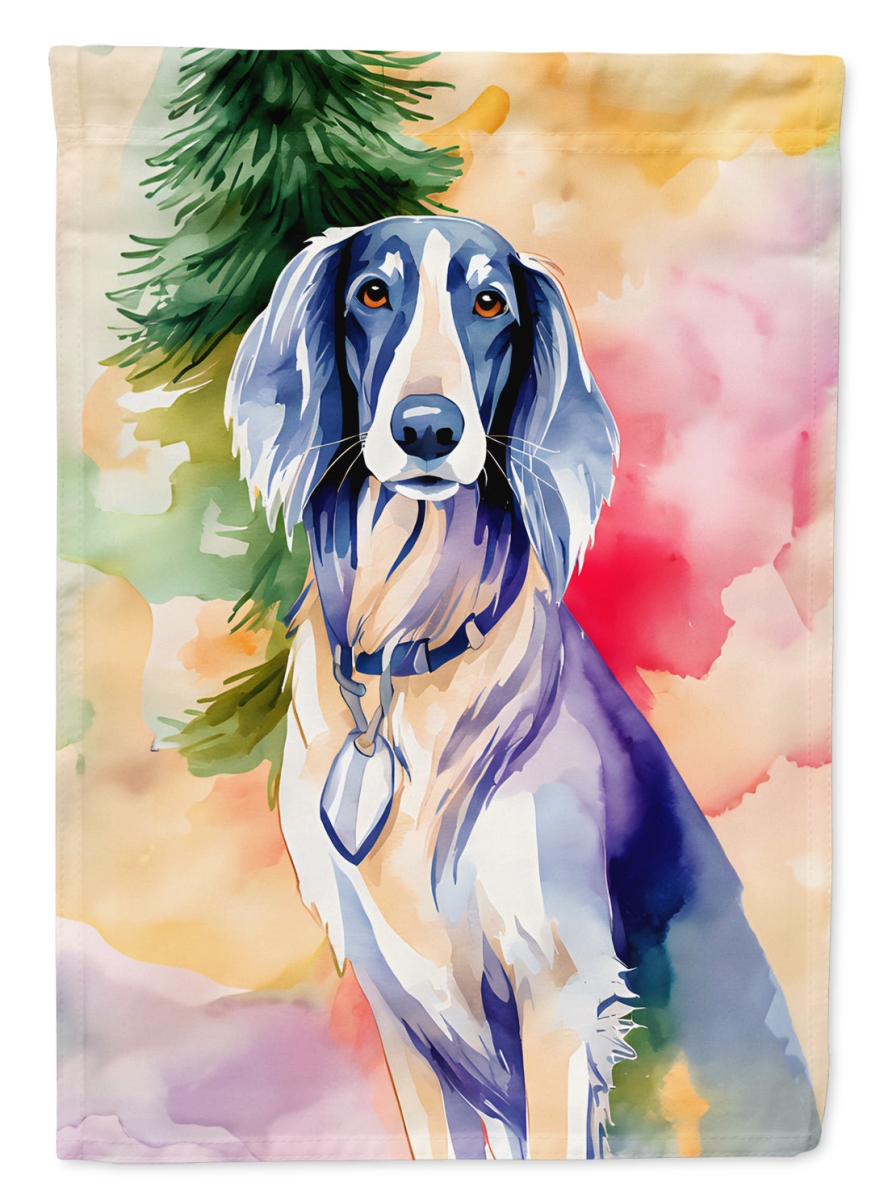 DAC3615CHF 40 x 28 in. Saluki Christmas Polyester House Flag