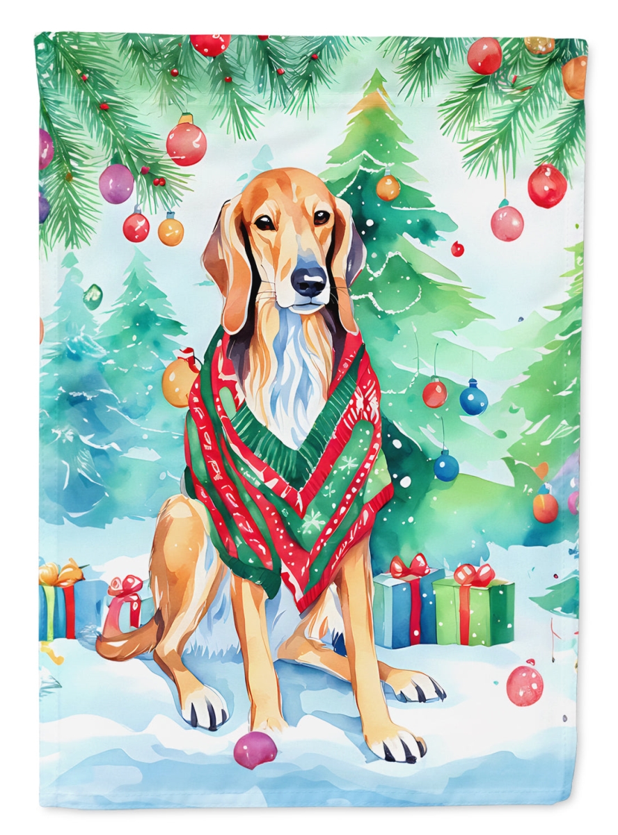 DAC3616CHF 40 x 28 in. Saluki Christmas Polyester House Flag