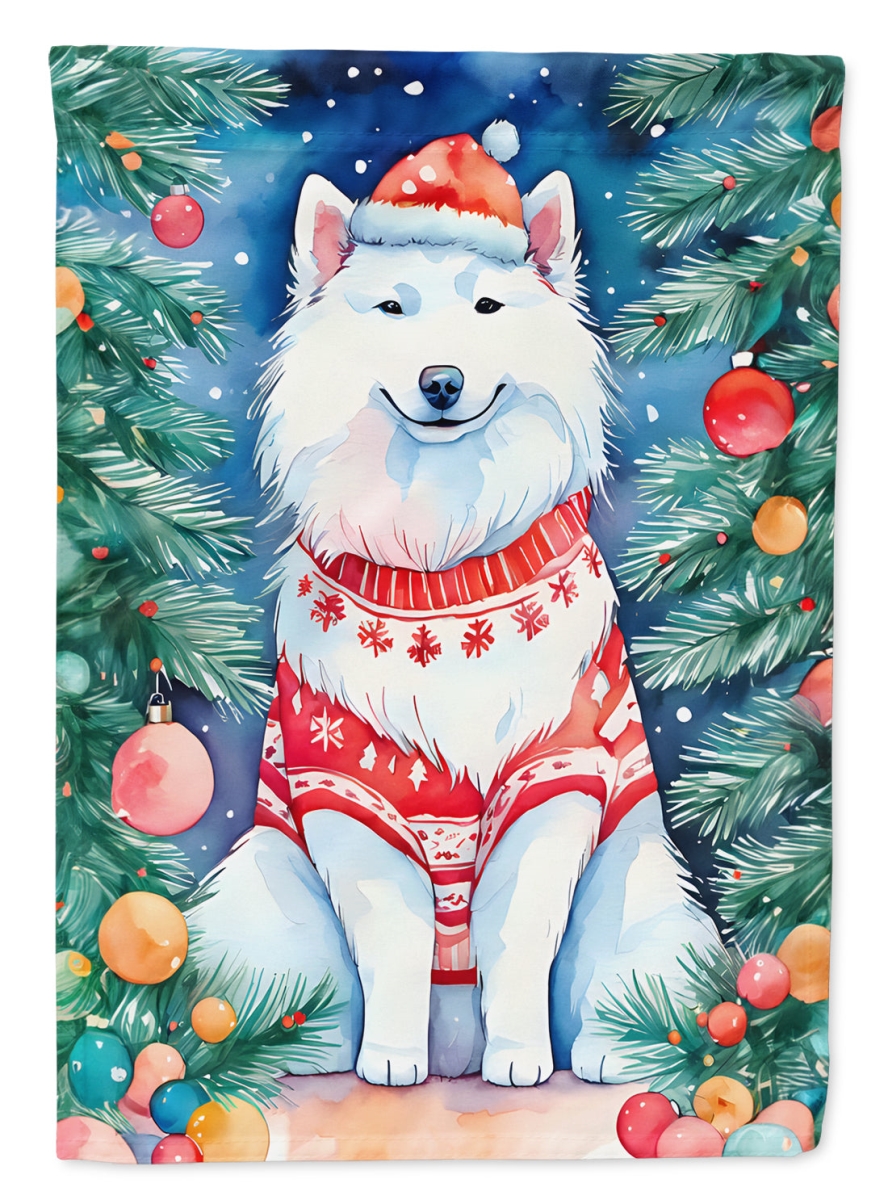 40 x 28 in. Unisex Samoyed Christmas Polyester House Flag