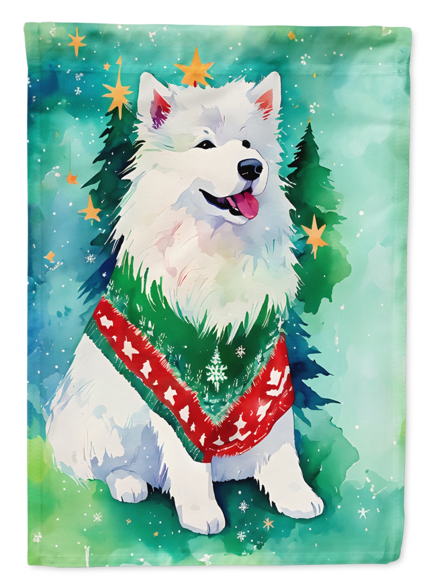 DAC3621CHF 40 x 28 in. Samoyed Christmas Polyester House Flag