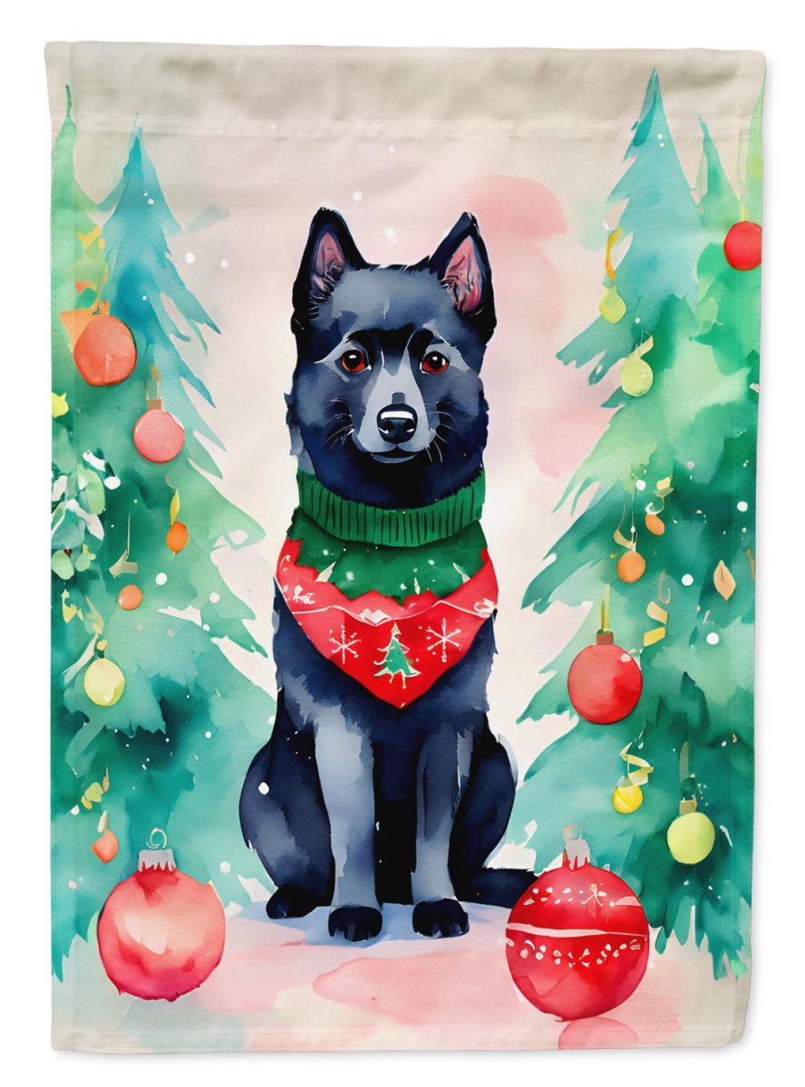 DAC3623CHF 40 x 28 in. Schipperke Christmas Polyester House Flag