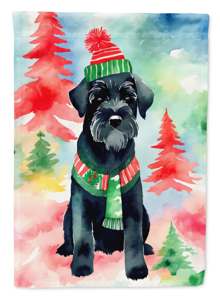 DAC3625CHF 40 x 28 in. Schnauzer Christmas Polyester House Flag