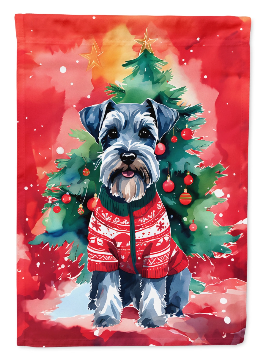 DAC3626CHF 40 x 28 in. Schnauzer Christmas Polyester House Flag