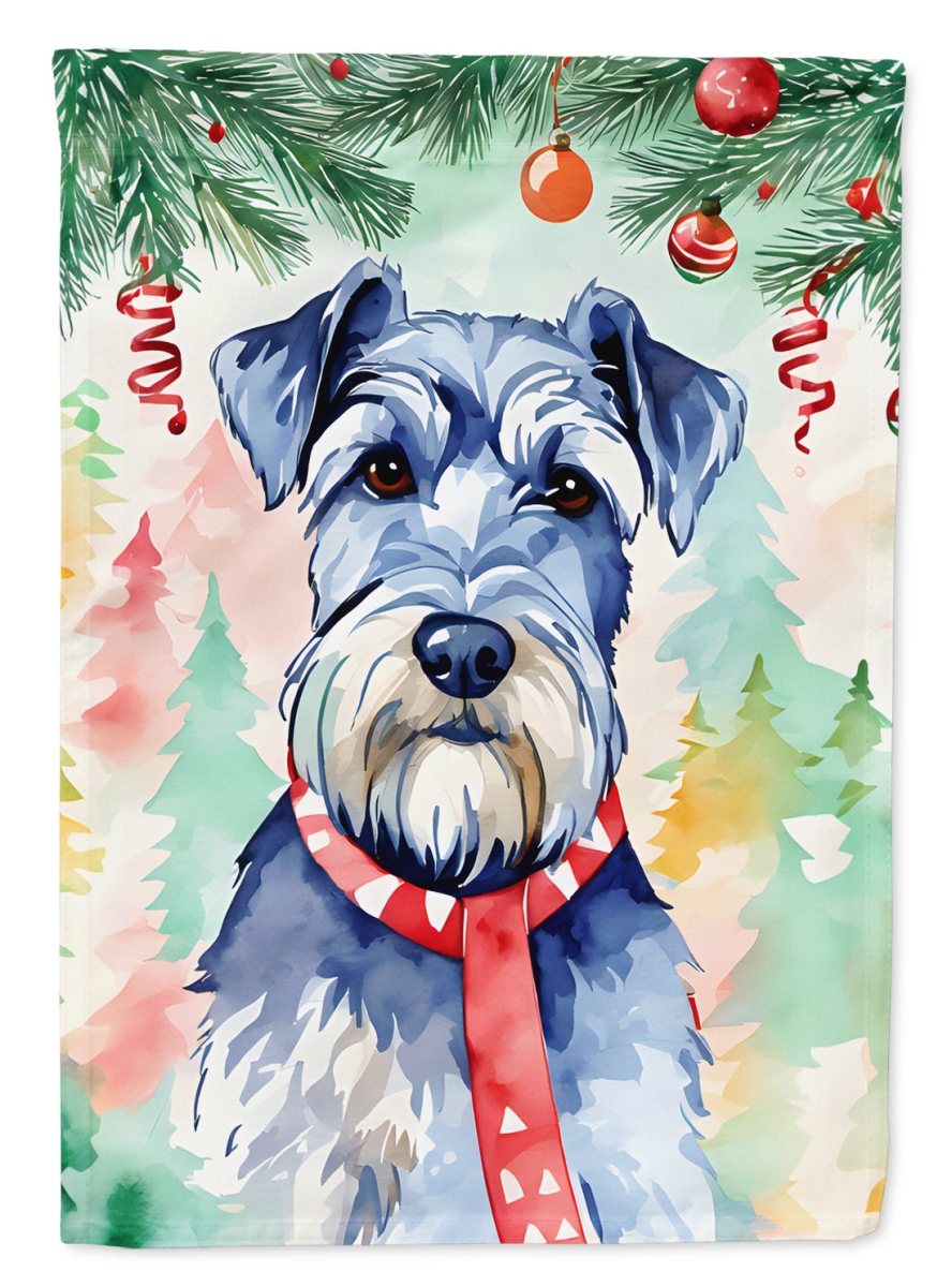 DAC3628CHF 40 x 28 in. Schnauzer Christmas Polyester House Flag