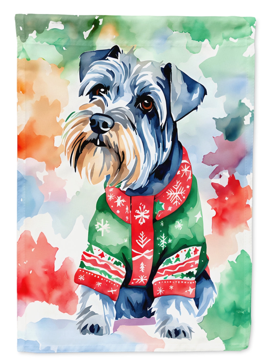 DAC3629CHF 40 x 28 in. Schnauzer Christmas Polyester House Flag