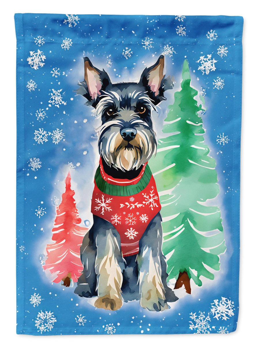 DAC3630CHF 40 x 28 in. Schnauzer Christmas Polyester House Flag