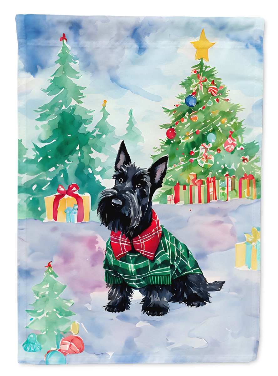 DAC3633CHF 40 x 28 in. Scottish Terrier Christmas Polyester House Flag
