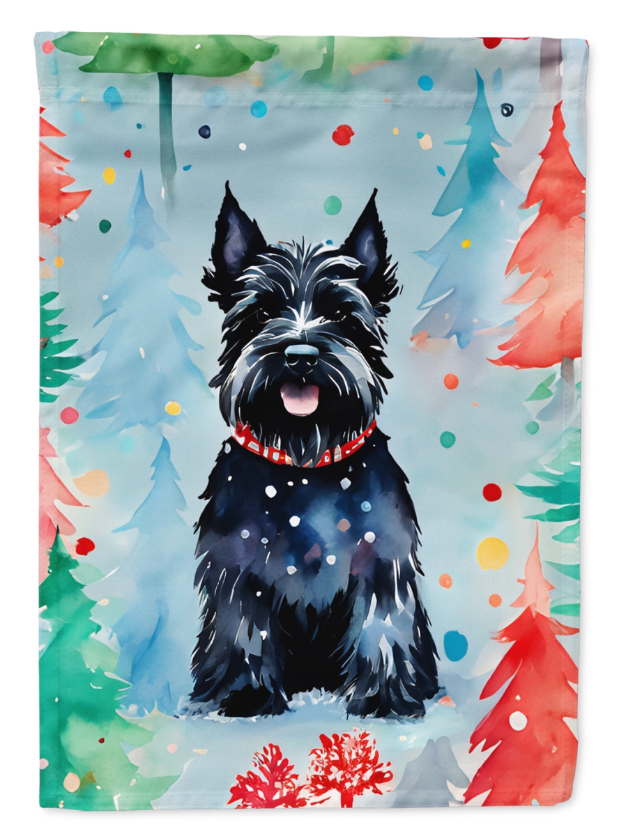 DAC3636CHF 40 x 28 in. Scottish Terrier Christmas Polyester House Flag