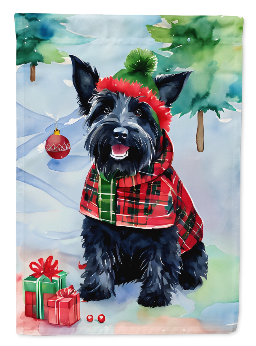 DAC3638CHF 40 x 28 in. Scottish Terrier Christmas Polyester House Flag