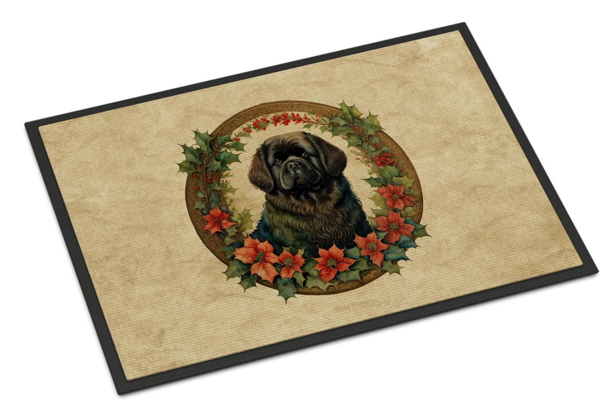 DAC2396JMAT 24 x 36 in.  foundland Christmas Flowers Doormat