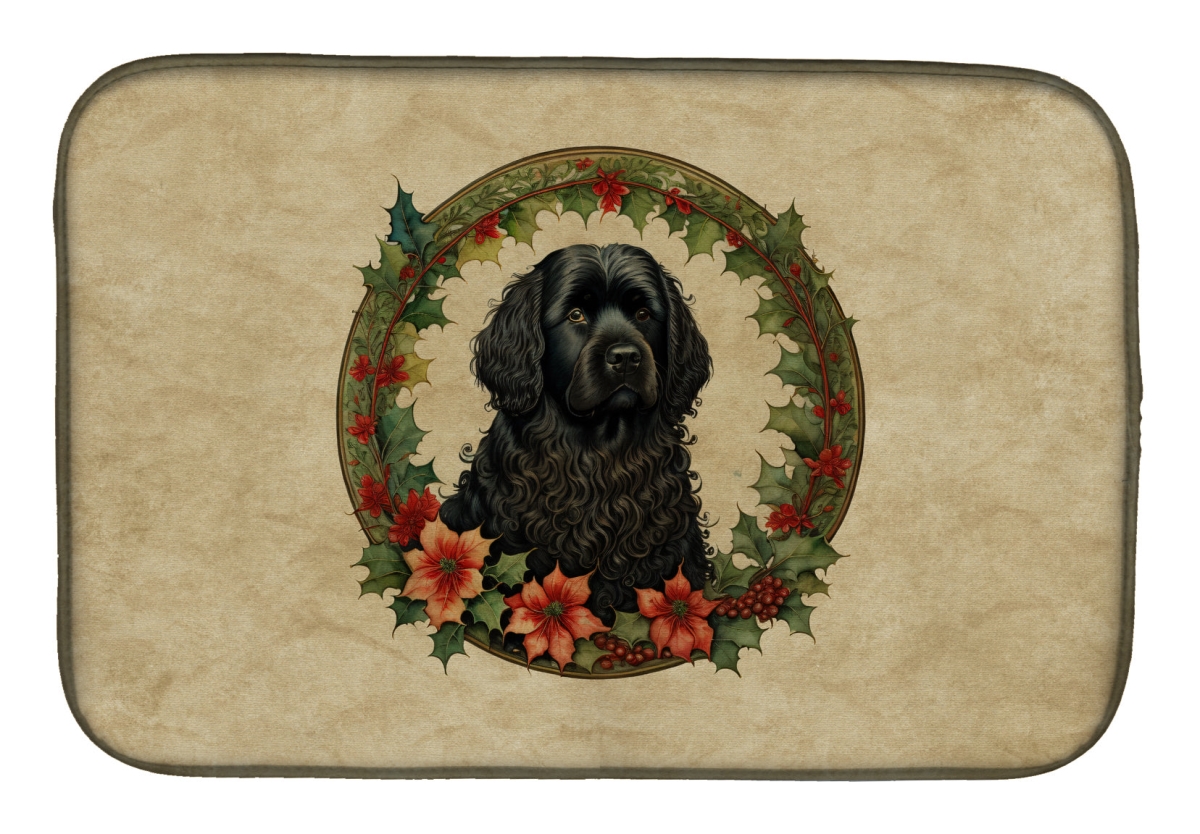 21 x 14 in. Unisex Puli Christmas Flowers Dish Drying Mat
