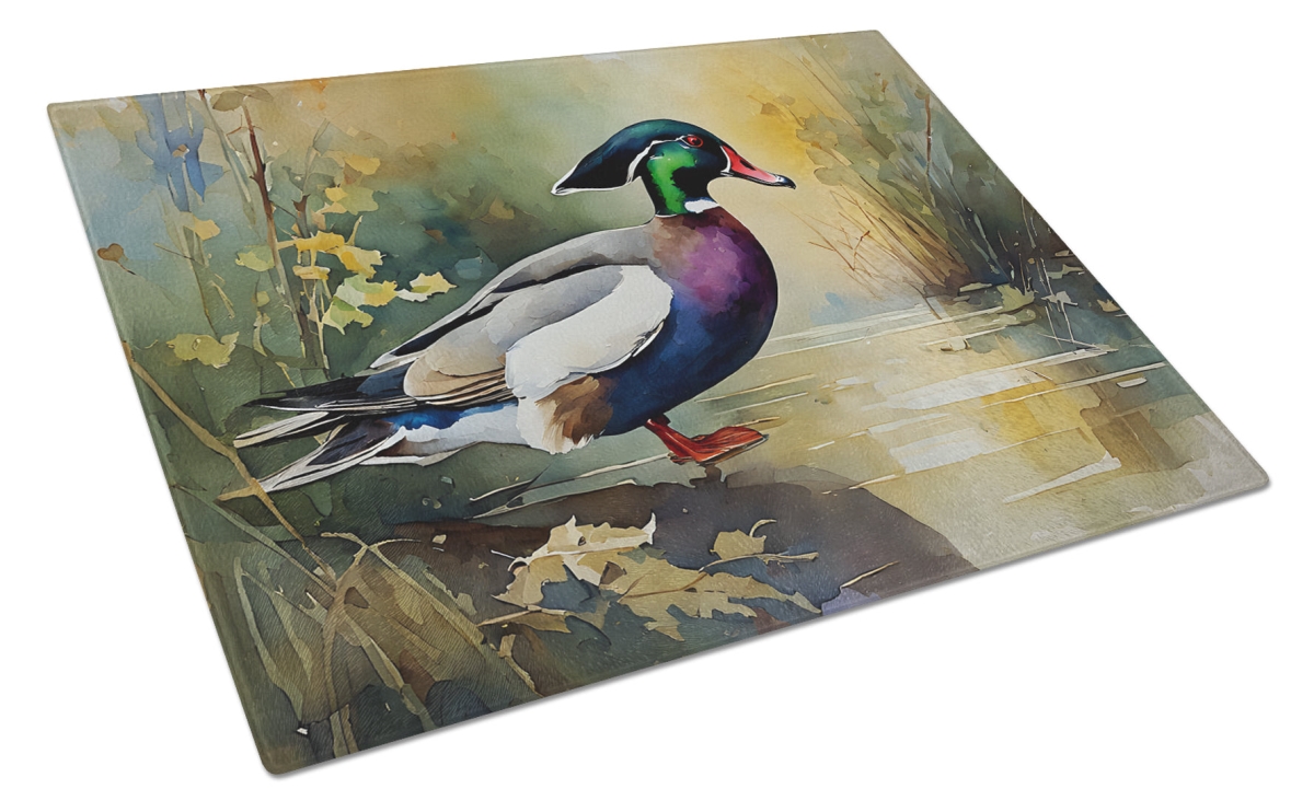 15 x 12 in. Unisex Wood Duck Glass Cutting Board