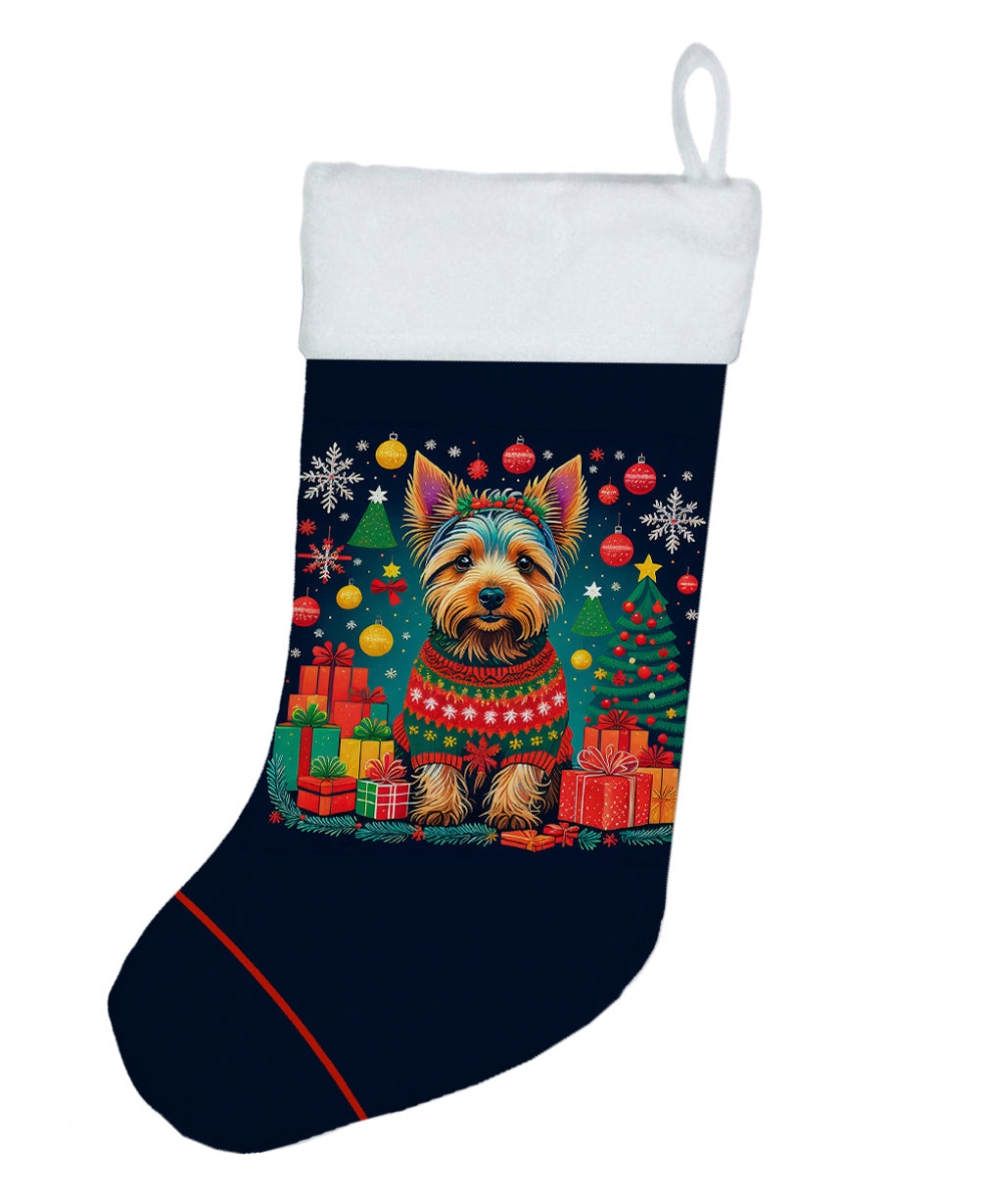18 x 13.5 in. Unisex Australian Terrier Polyester Christmas Stocking