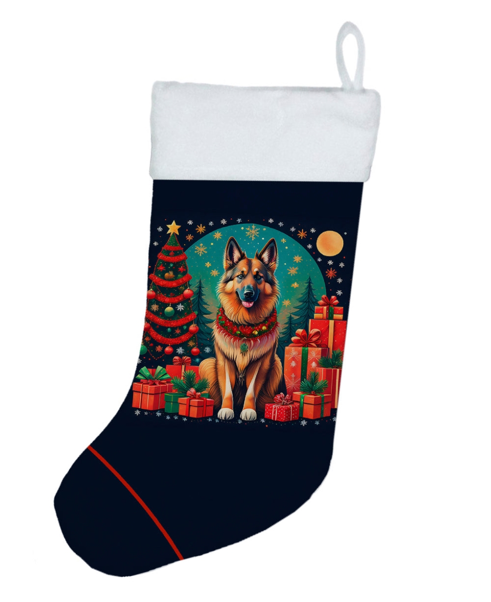 18 x 13.5 in. Unisex Belgian Tervuren Polyester Christmas Stocking