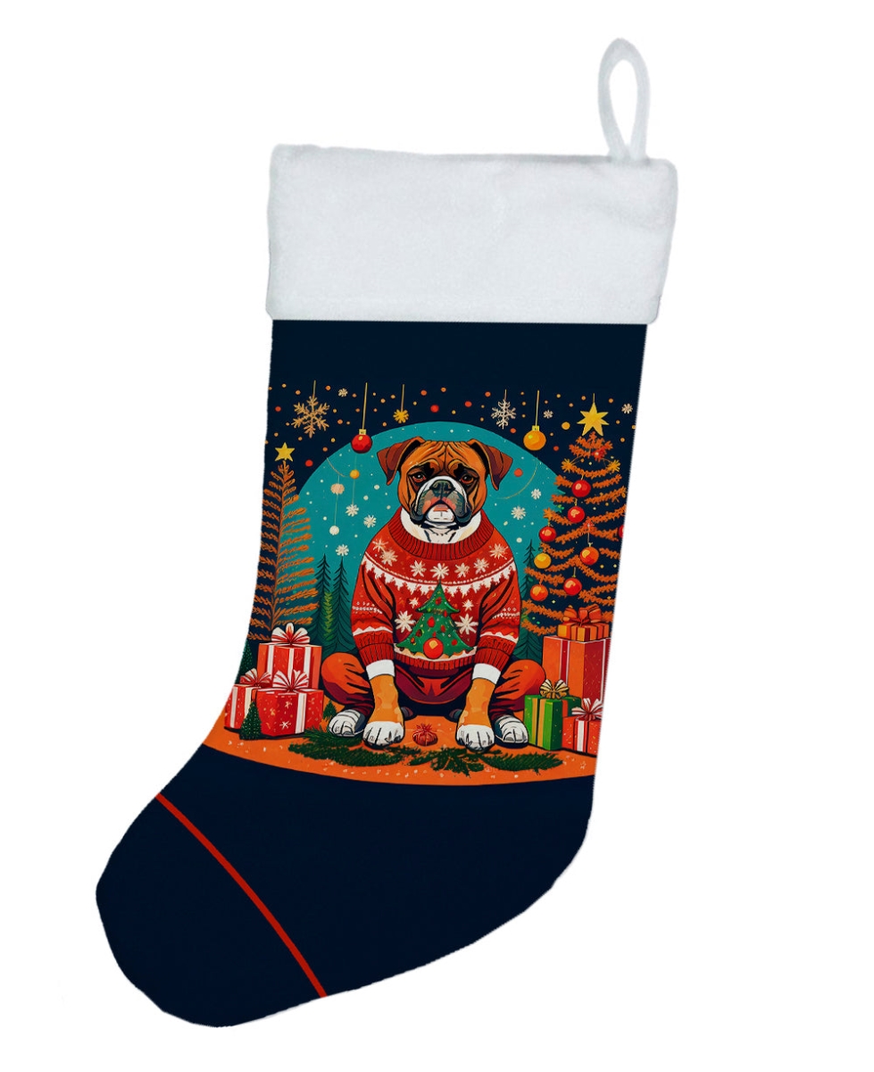18 x 13.5 in. Unisex Boxer Polyester Christmas Stocking